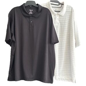 Set of 2 Haggar Polos 1 Cool 18 Polo and 1 Regular Mens Short Sleeve 2 Button